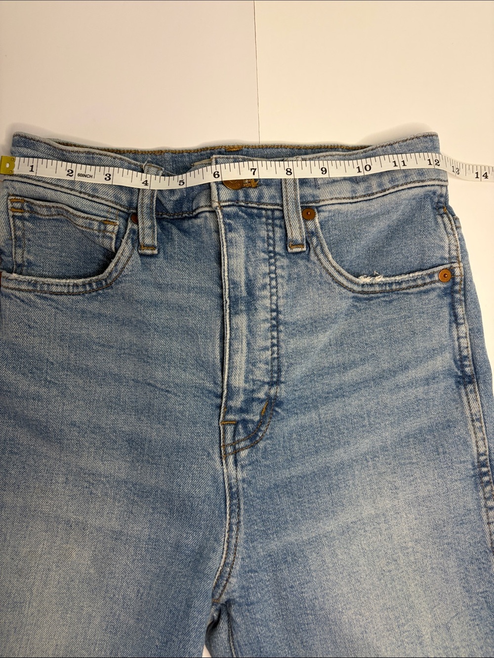 Madewell 11" High-Rise Flare Jeans in Light Wash - Picture 7 of 12